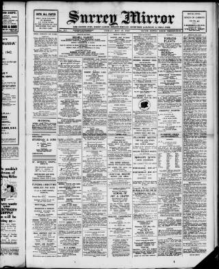 cover page of Surrey Mirror published on May 22, 1942