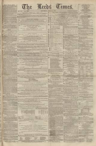 cover page of Leeds Times published on June 13, 1863