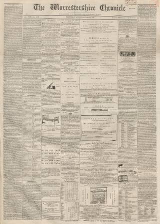 cover page of Worcestershire Chronicle published on May 22, 1861