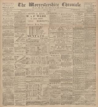 cover page of Worcestershire Chronicle published on April 1, 1893