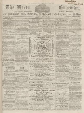 cover page of Herts Guardian published on November 2, 1867