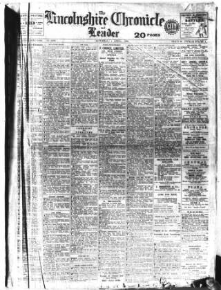 cover page of Lincolnshire Chronicle published on April 1, 1933