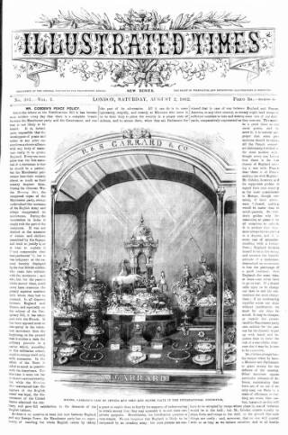 cover page of Illustrated Times published on August 2, 1862