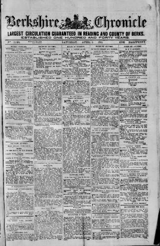 cover page of Berkshire Chronicle published on April 1, 1911