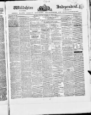 cover page of Wiltshire Independent published on April 1, 1852