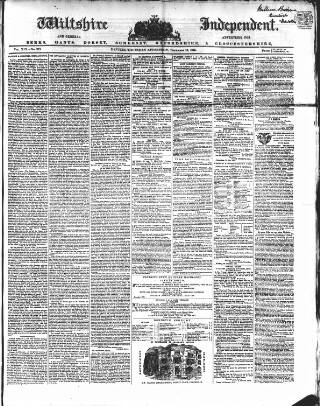 cover page of Wiltshire Independent published on December 13, 1855