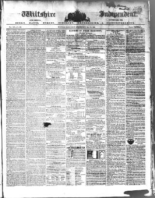 cover page of Wiltshire Independent published on May 22, 1856