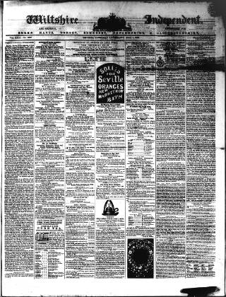 cover page of Wiltshire Independent published on April 1, 1858