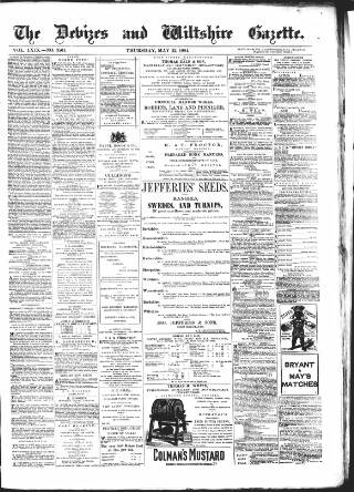 cover page of Devizes and Wiltshire Gazette published on May 22, 1884