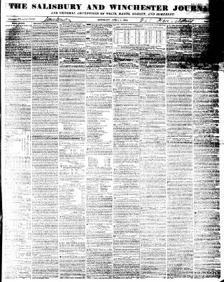 cover page of Salisbury and Winchester Journal published on April 1, 1854