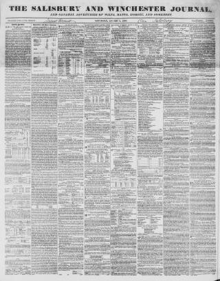 cover page of Salisbury and Winchester Journal published on August 2, 1856