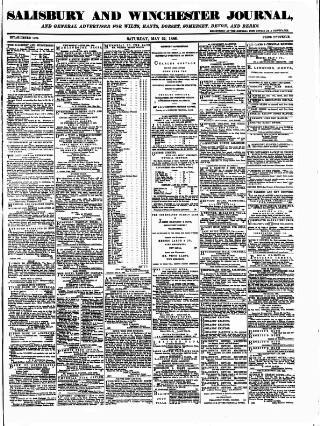 cover page of Salisbury and Winchester Journal published on May 22, 1886