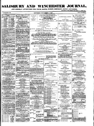 cover page of Salisbury and Winchester Journal published on November 2, 1895