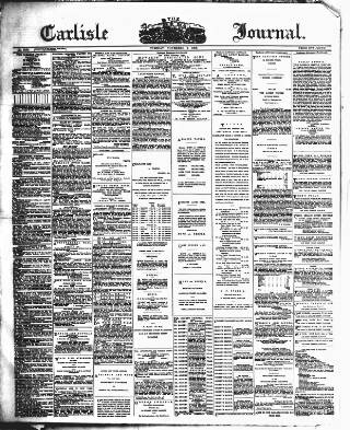 cover page of Carlisle Journal published on November 2, 1886