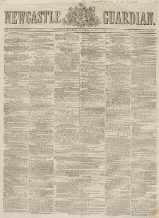 cover page of Newcastle Guardian and Tyne Mercury published on August 2, 1851