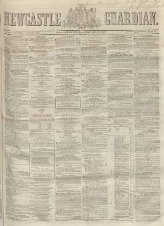 cover page of Newcastle Guardian and Tyne Mercury published on June 13, 1857