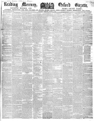 cover page of Reading Mercury published on August 2, 1851