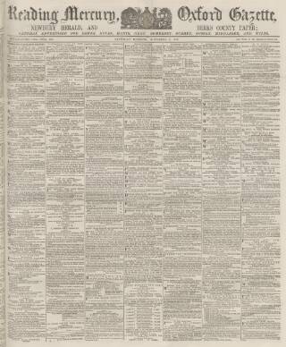 cover page of Reading Mercury published on November 2, 1872