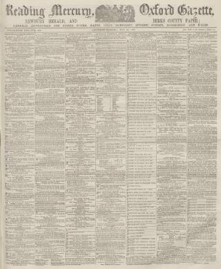 cover page of Reading Mercury published on May 22, 1875