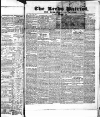 cover page of Leeds Patriot and Yorkshire Advertiser published on April 7, 1832