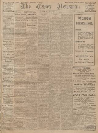 cover page of Essex Newsman published on November 2, 1912