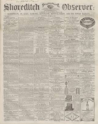 cover page of Shoreditch Observer published on August 2, 1862