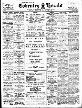 cover page of Coventry Herald published on May 22, 1925