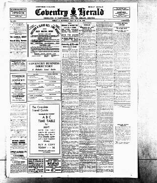 cover page of Coventry Herald published on May 22, 1936