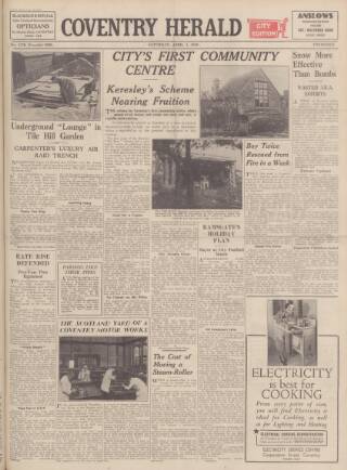 cover page of Coventry Herald published on April 1, 1939