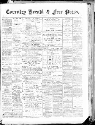 cover page of Coventry Herald published on August 2, 1878