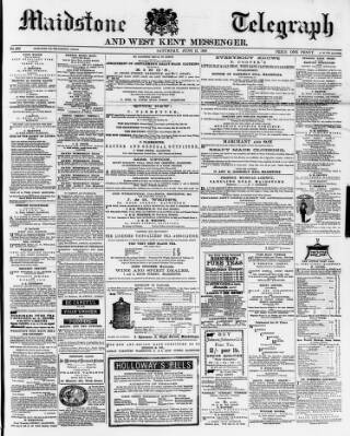 cover page of Maidstone Telegraph published on June 13, 1868