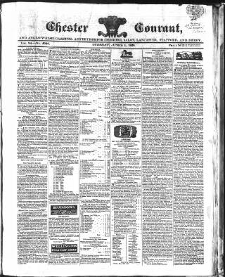 cover page of Chester Courant published on April 1, 1828
