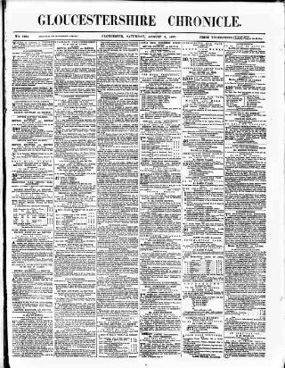 cover page of Gloucestershire Chronicle published on August 2, 1873