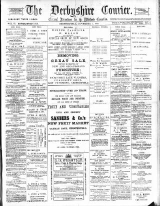 cover page of Derbyshire Courier published on November 2, 1889