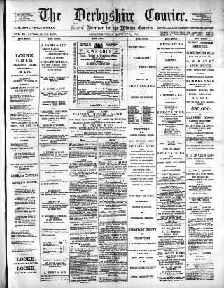 cover page of Derbyshire Courier published on August 2, 1890
