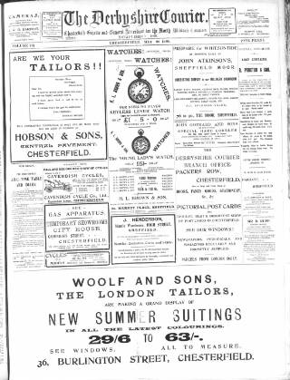 cover page of Derbyshire Courier published on May 22, 1906