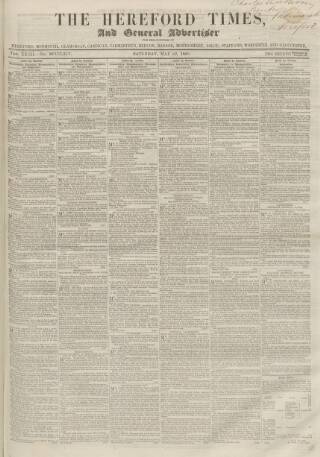 cover page of Hereford Times published on May 22, 1858