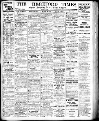 cover page of Hereford Times published on April 1, 1911