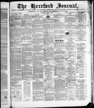 cover page of Hereford Journal published on April 1, 1871