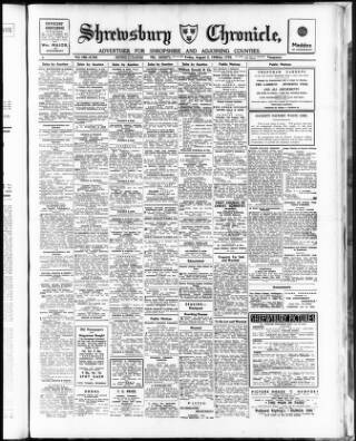 cover page of Shrewsbury Chronicle published on August 2, 1940