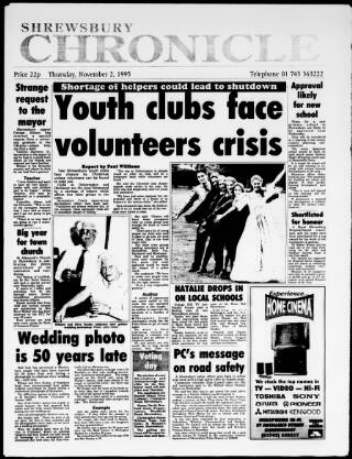 cover page of Shrewsbury Chronicle published on November 2, 1995