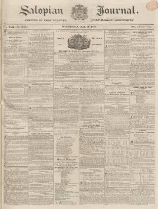 cover page of Salopian Journal published on May 13, 1835