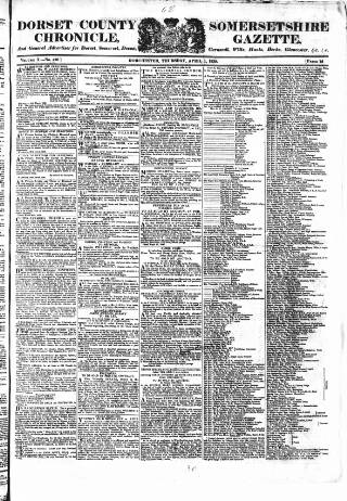 cover page of Dorset County Chronicle published on April 1, 1830