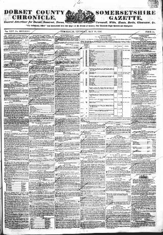 cover page of Dorset County Chronicle published on May 22, 1845