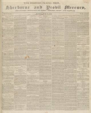 cover page of Sherborne Mercury published on June 13, 1842