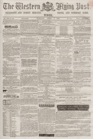 cover page of Sherborne Mercury published on April 1, 1862