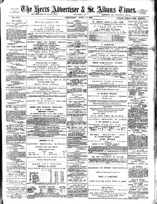 cover page of Herts Advertiser published on April 1, 1893