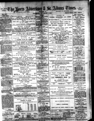 cover page of Herts Advertiser published on November 2, 1895