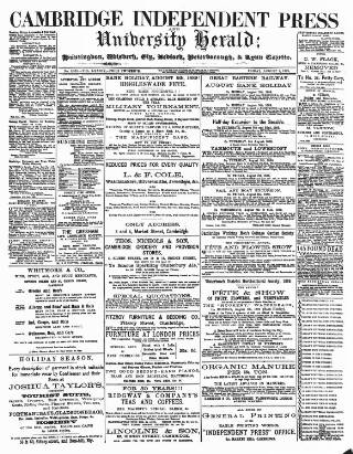 cover page of Cambridge Independent Press published on August 2, 1889