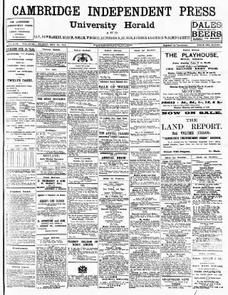 cover page of Cambridge Independent Press published on May 22, 1914